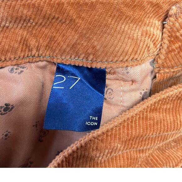 Anthropologie Pilcro The Icon Corduroy Pants Mid-Rise Wide Flared Rust Size 27 - Picture 13 of 15